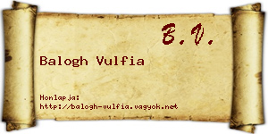 Balogh Vulfia névjegykártya